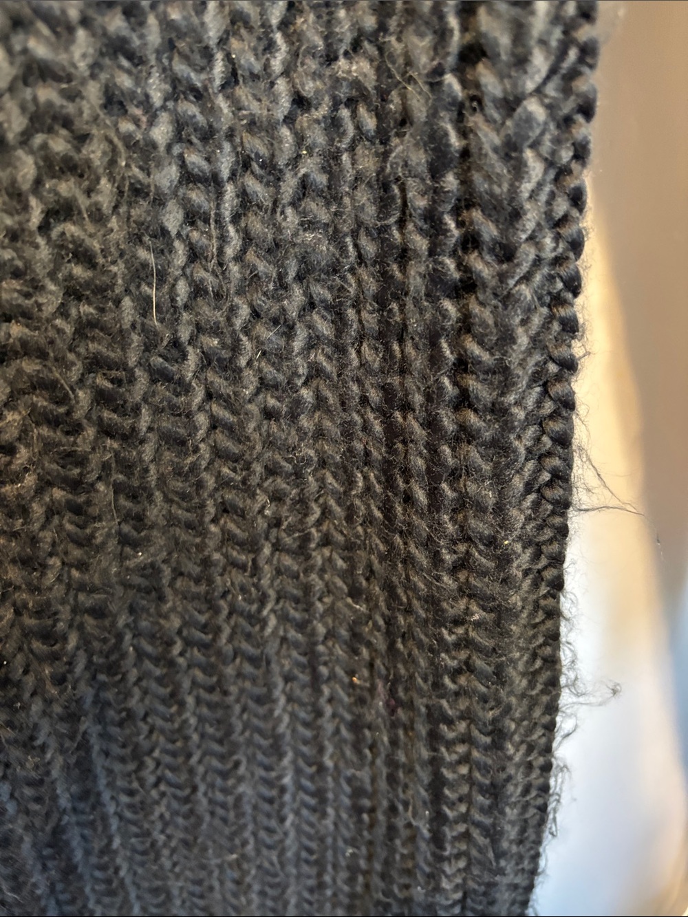 Brunette The Label Loose Knit Black Crew Neck Sweater Dress - Picture 4 of 7